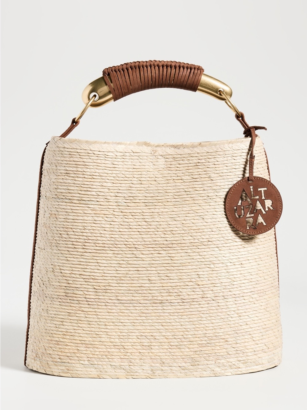 Altuzarra Watermill Metal Handle Straw Large Handbag